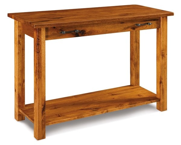 Amish 43 3/4 Wide Clarity Sofa Table with Drawer and Bottom Shelf