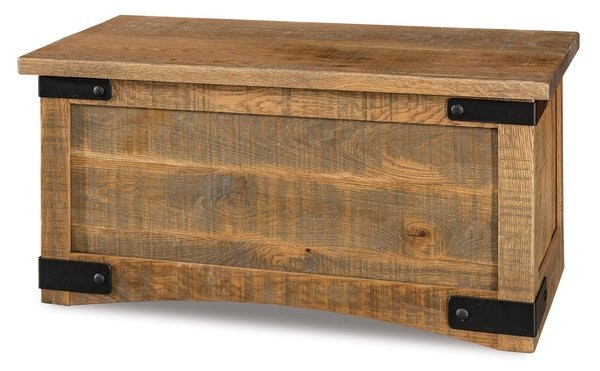 Amish 36 Inch Beatrice Small Blanket Chest with Cedar Bottom with Metal Accents and Soft Close Lid.