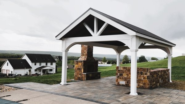 Amish A-Frame Traditional Rectangle Vinyl Pavilion Kit