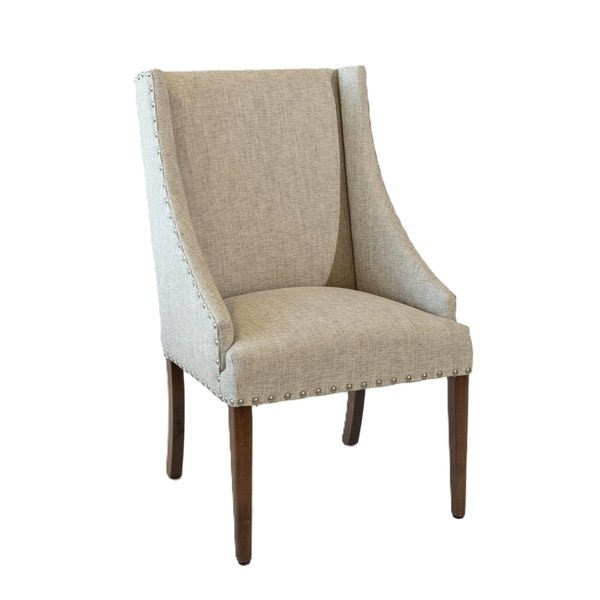 Amish West Falls Upholstered Wingback Dining Arm Chair