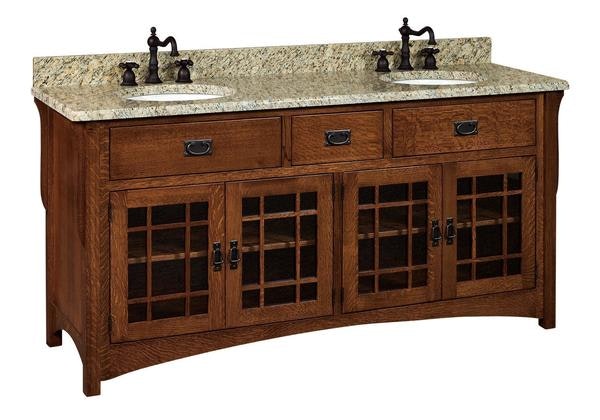 Amish Mission Bathroom Vanity Choose Your Size 33" to 72" - Cabinet Only