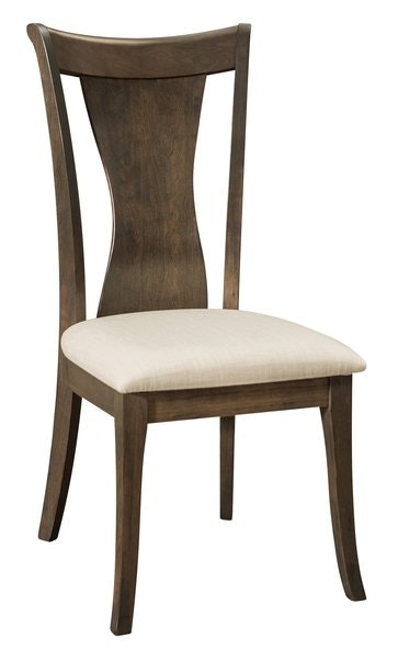 Amish East Williston Dining Chair With Upholstered Seat Decorative Back Support Armless