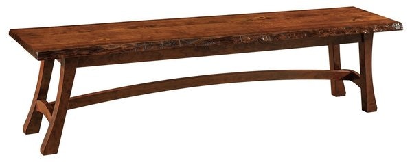 Amish Alton Contemporary Dining Bench with Live Edge