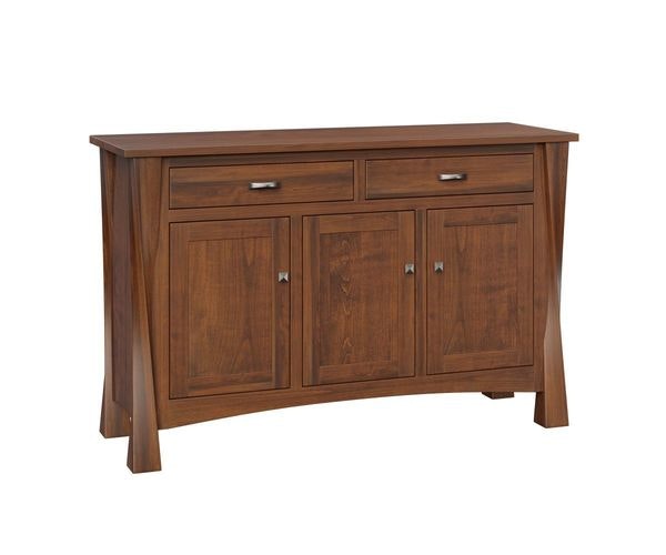 Amish Lexington Maple Wood 3-Door Sideboard - Quick Ship shown in Brown Maple with Asbury Brown Stain