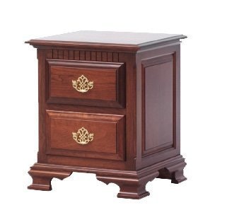 Amish 21 Wide Colonial Style Rosemary 2 Drawer Night Stand shown in shown in Cherry Wood with Acres Finish