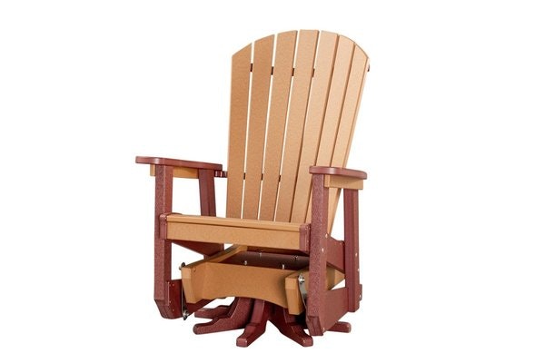 Beachfront Poly Wood Adirondack Swiveling Glider Chair custom built by the Amish