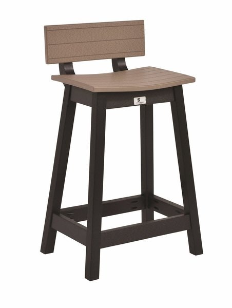 Berlin Gardens Outdoor Poly Stool with Back