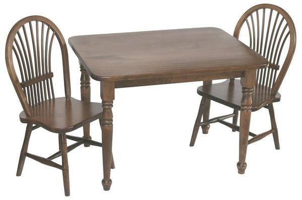 Amish Wood Childs Play Table and Chair Set