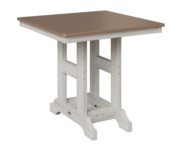 Berlin Gardens Classic Poly 33" Square Outdoor Dining Table with Hammered Top - Choose Height