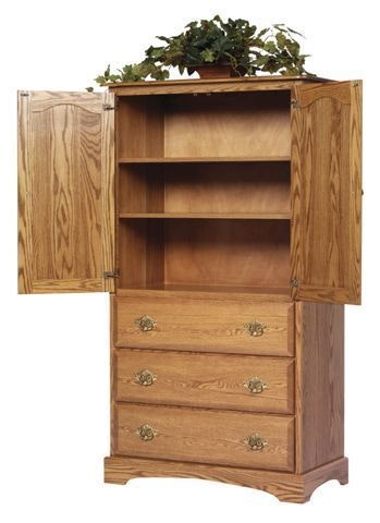 Amish 67 Tall Hollie Armoire Shown in Oak Wood with Fruitwood Finish