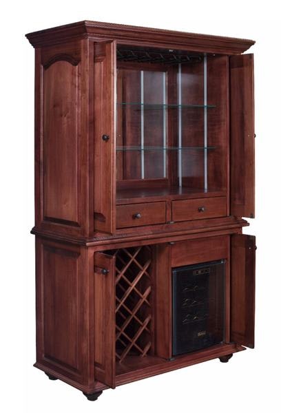 Amish Large Hardwood Bar Cabinet Armoire