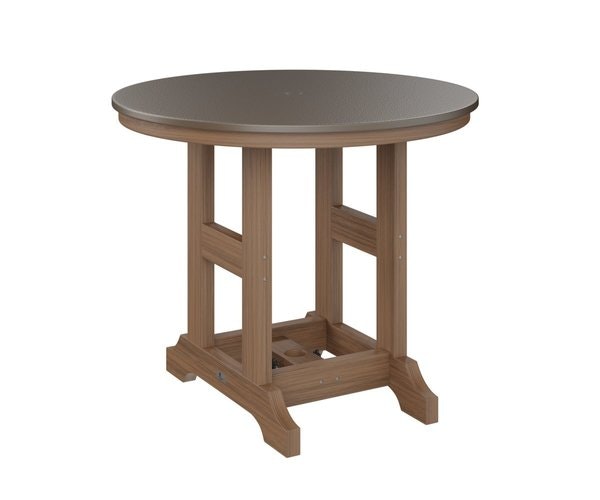 Berlin Garden Classic Poly 38" Round Outdoor Dining Table with Hammered Top