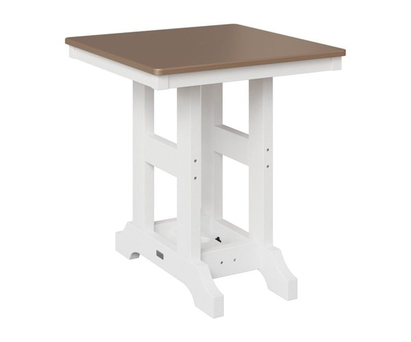 Berlin Gardens Poly Classic 28" Square Outdoor Dining Table with Hammered Top - Choose Height
