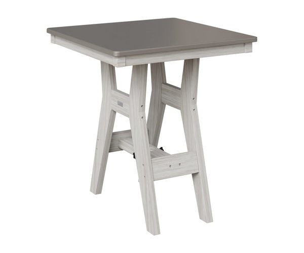 Berlin Gardens Poly Harbor 28" Square Outdoor Dining Table with Hammered Top - Choose Height