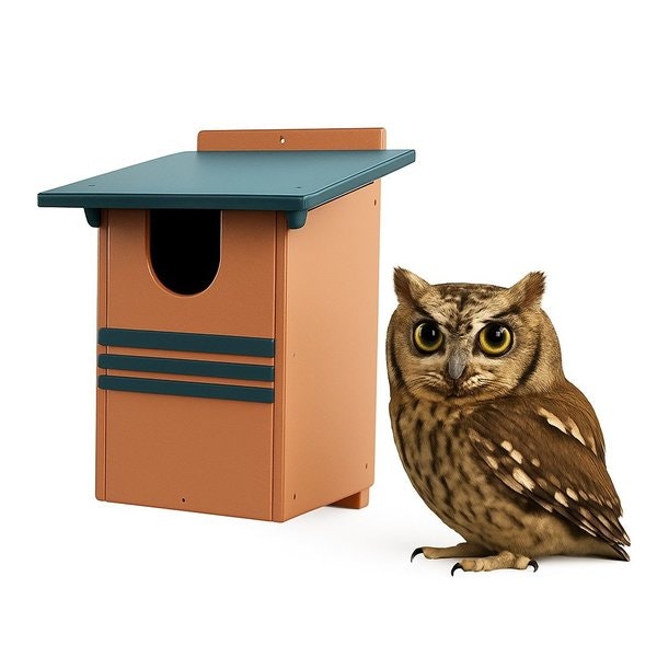 Amish Made Poly Screech Owl Box Nest House  - DutchCrafters Exclusive