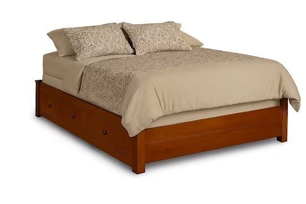 Amish Oregon Solid Wood Platform Bed with Storage