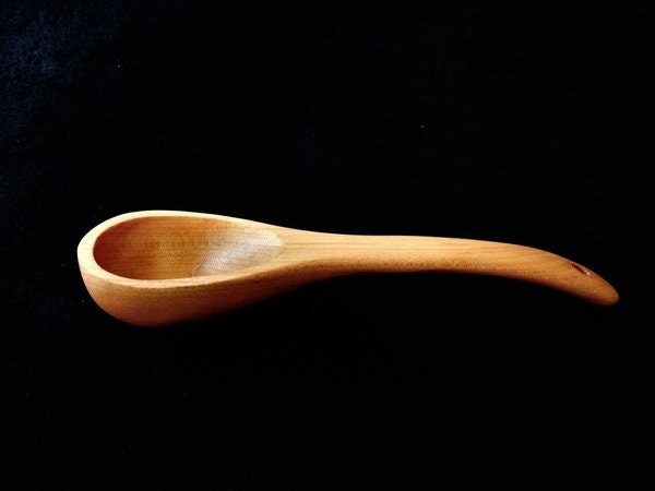 Hand Carved Maple Wood 12" Curved Spoon In-Stock