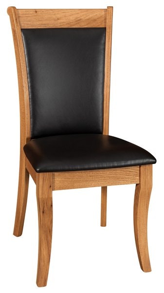 Amish Danbury Dining Side Chair with Black Ultraleather Upholstered Seat and Back