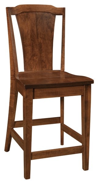 Amish Cold Brook Stationary Bar Stool with single centered plank