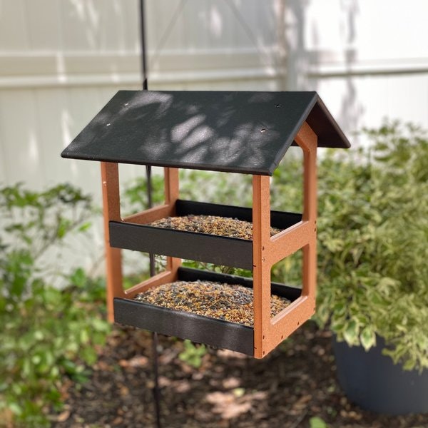 Amish Made Poly Double Decker Fly-Thru Bird Feeder - DutchCrafters Exclusive