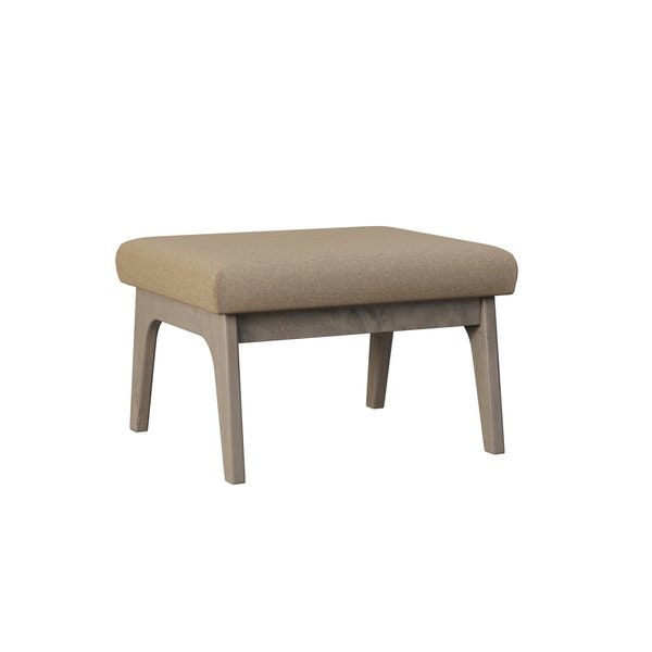 Amish Marilyn Mid-Century Modern Footstool with Upholstered Top.