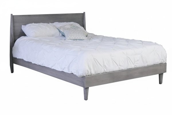 Amish Liberty Simple Wood Platform Bed with Headboard