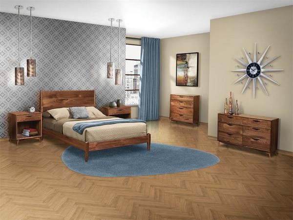 Amish Kirtland Mid-Century Modern 5-Piece Bedroom Furniture Set