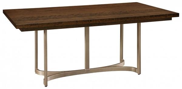 Amish Stellar Dining Table Metal Base Wood Top
