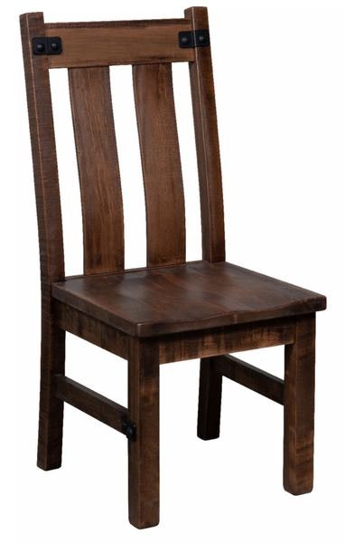 Amish Rough Sawn Wormy Maple Sun Prairie Mission Dining Chair