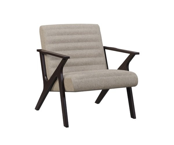 Mid-Century Modern Upholstered Lounge Chair with Wood Arms