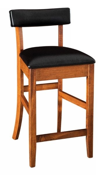 Amish Upholstered Mid-Century Modern Counter and Bar Stool
