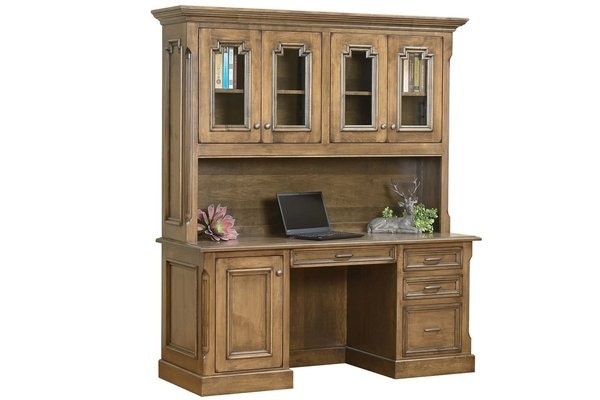 Amish Aspen Computer Desk with Optional Hutch Top