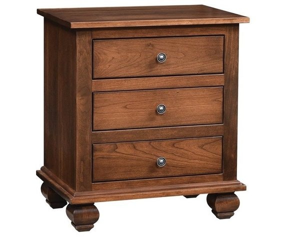 Amish Valois Three Drawer Nightstand