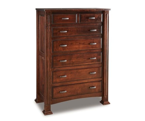 Amish William Seven Drawer Chest of Drawers with 3 Inch Solid Posts with Raised Panels - Quick Ship