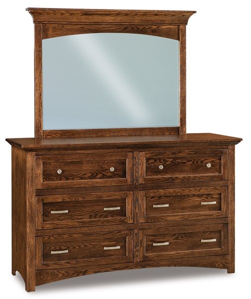 Amish66 1/2 Inch Wide Broderick Solid Wood 6-Drawer Dresser with Optional Beveled Mirror
