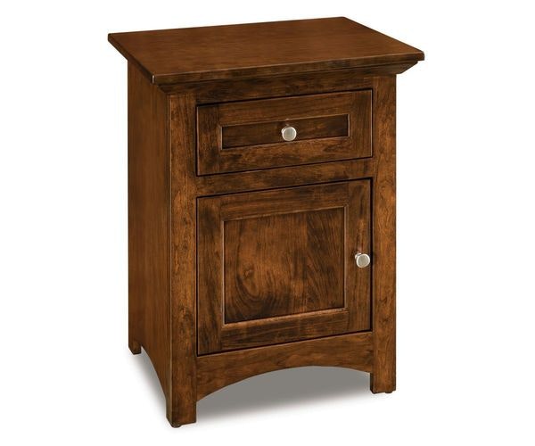 Amish Broderick Nightstand Cabinet shown in Sap Cherry with Manchester Stain.