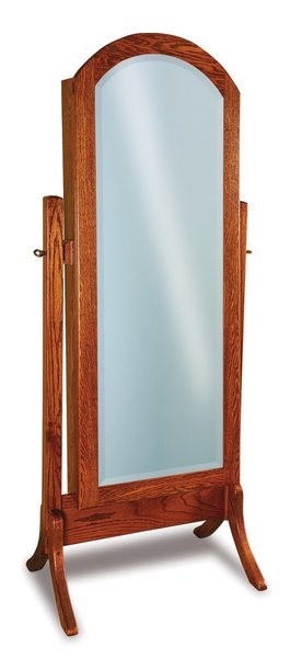 Amish Heritage Beveled Cheval Mirror with Optional Jewelry Storage hown in Oak with Michaels Cherry stain.s