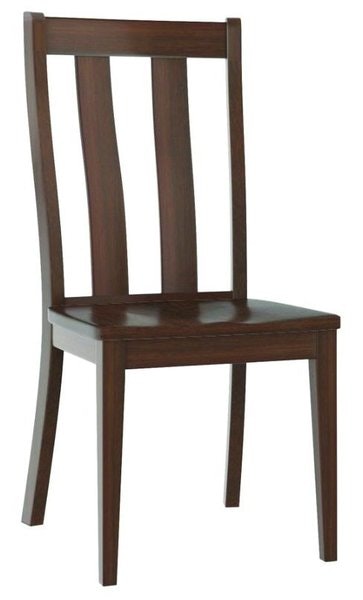 Amish Benson Double Slat Dining Chair in Brown Maple Wood - Quick Ship