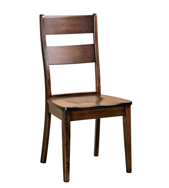 Amish Wayside Ladderback Dining Chair in Brown Maple Wood - Quick Ship