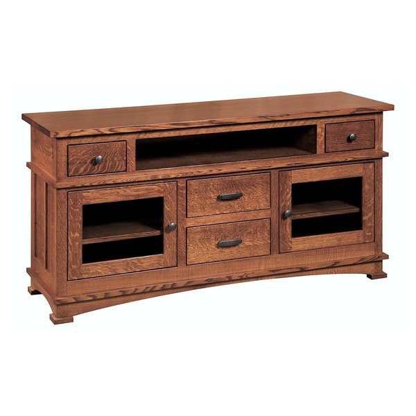 The Traditional Style Woodbury 60 TV Stand Handcrafted From QSWO Wood with Michaels Cherry Finish