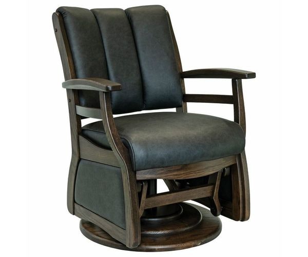 Amish Milo Low Back Swivel Glider Accent Chair