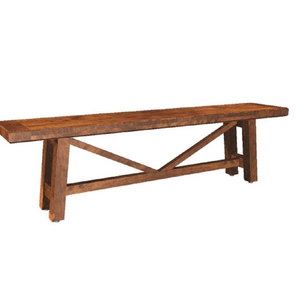 Amish Williamsburg Trestle Backless Dining Bench