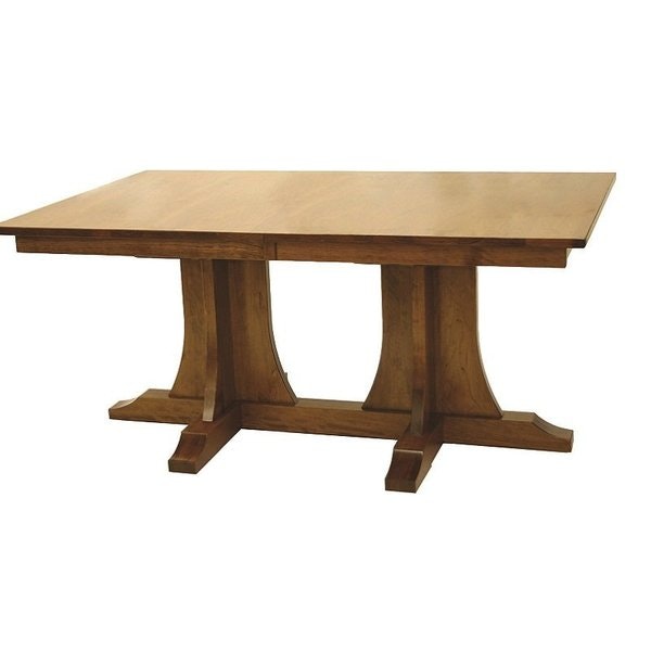Amish Hamilton Custom Mission Double Pedestal Dining Table