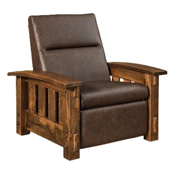 Amish Dutton Rough Sawn Wood Wall Hugger Recliner