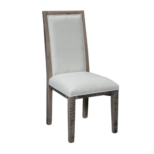 Amish Callington Reclaimed Barnwood Upholstered Dining Chair