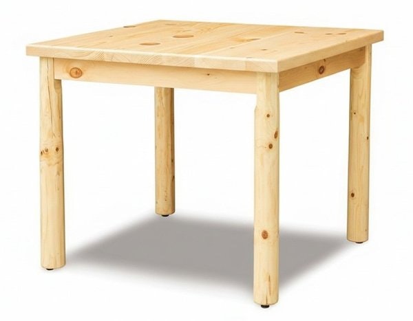 Amish Econo Line Rustic Log Square Leg Dining Table