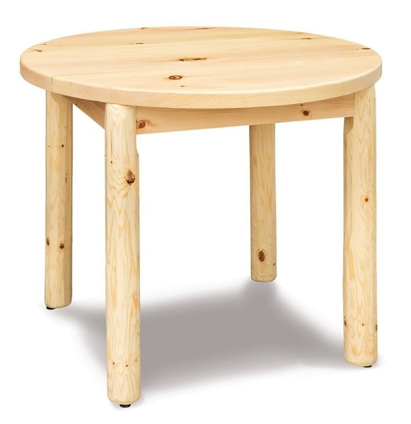 Amish Econo Line 36 Round Leg Table shown in Plain Pine