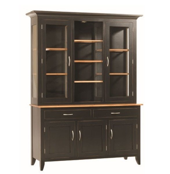 Amish Modern Shaker Dining Hutch and Buffet