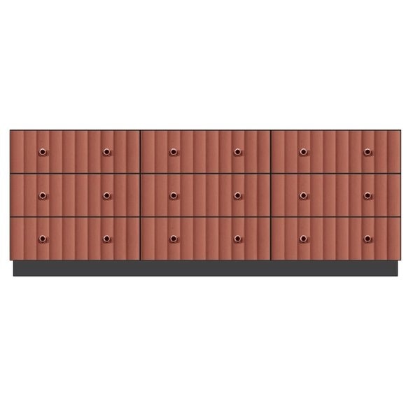 Amish Modern 84" Dresser with Platform Base & Ripple Drawer