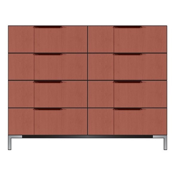 Amish Modern 56" Dresser with Metal Base & Contemporary Drawer